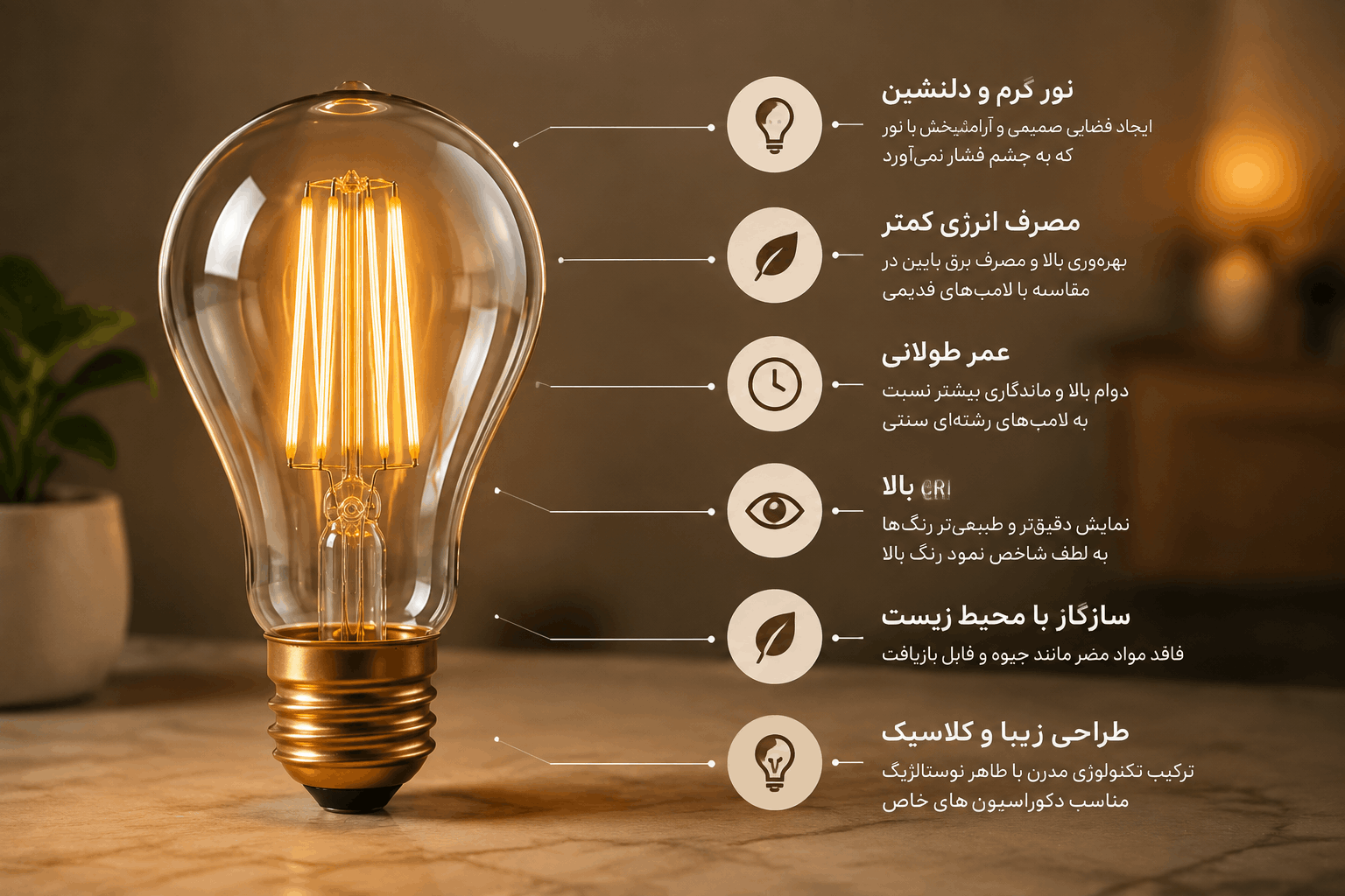 لامپ فیلامنتی چه ویژگیهایی دارد؟