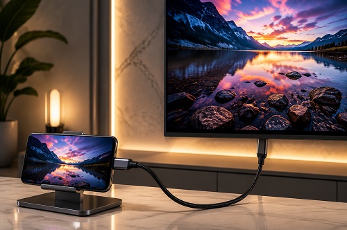 آموزش طریقه نصب کابل HDMI از گوشی به تلویزیون