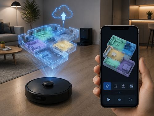 نقشه جارو رباتیک چگونه در اپلیکیشن ذخیره و مدیریت میشود؟