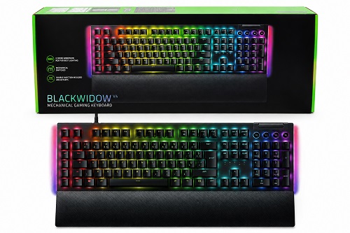 کیبورد سیم دار گیمینگ ریزر مدل RAZER BLACKWIDOW V4 Green Switch