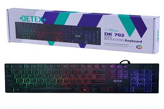 کیبورد سیم دار گیمینگ دتکس پلاس مدل DETEX+ DK 702